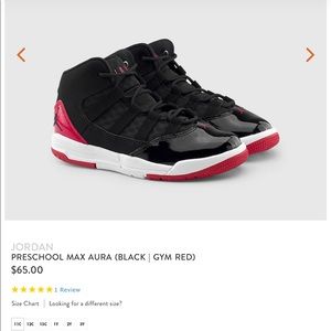 Jordan's max aura boys size 3Y